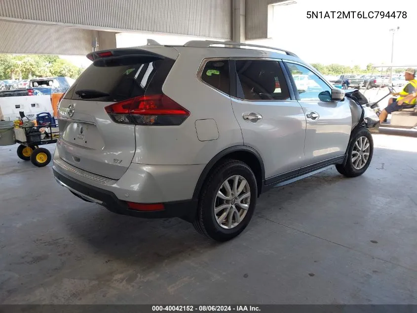 2020 Nissan Rogue Sv Fwd VIN: 5N1AT2MT6LC794478 Lot: 40042152