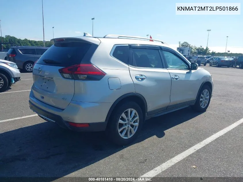 2020 Nissan Rogue Sv Fwd VIN: KNMAT2MT2LP501866 Lot: 40151410