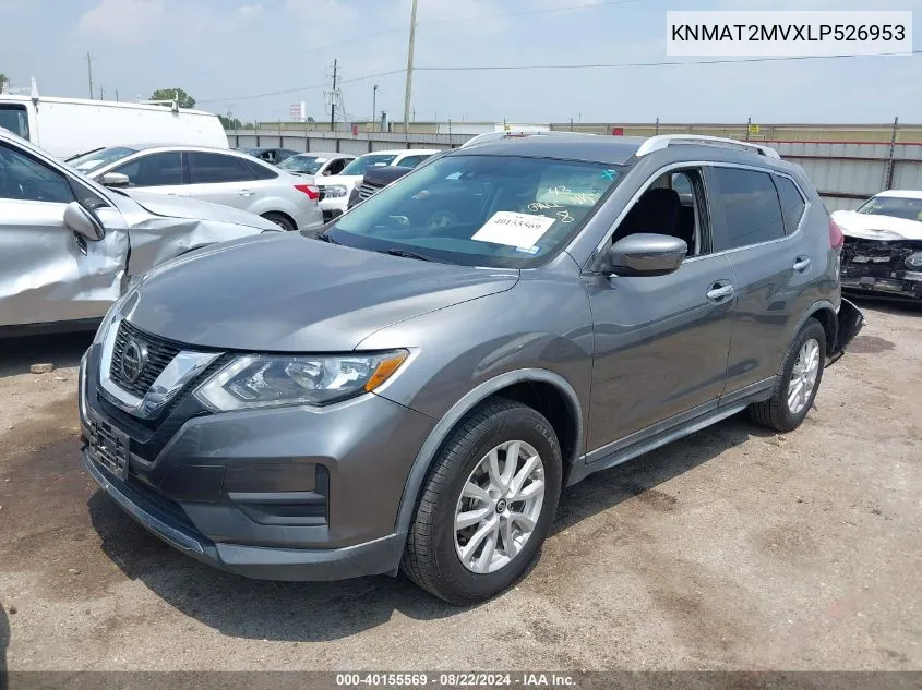 2020 Nissan Rogue Sv Intelligent Awd VIN: KNMAT2MVXLP526953 Lot: 40155569