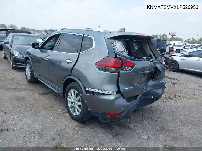 2020 Nissan Rogue Sv Intelligent Awd VIN: KNMAT2MVXLP526953 Lot: 40155569