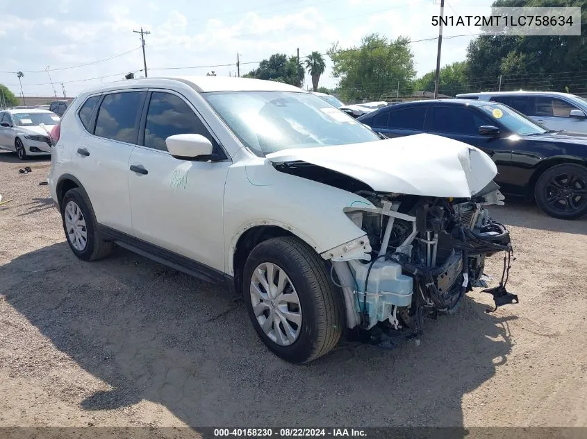 2020 Nissan Rogue S Fwd VIN: 5N1AT2MT1LC758634 Lot: 40158230