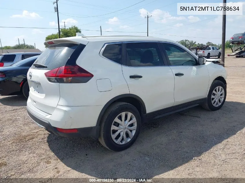 2020 Nissan Rogue S Fwd VIN: 5N1AT2MT1LC758634 Lot: 40158230