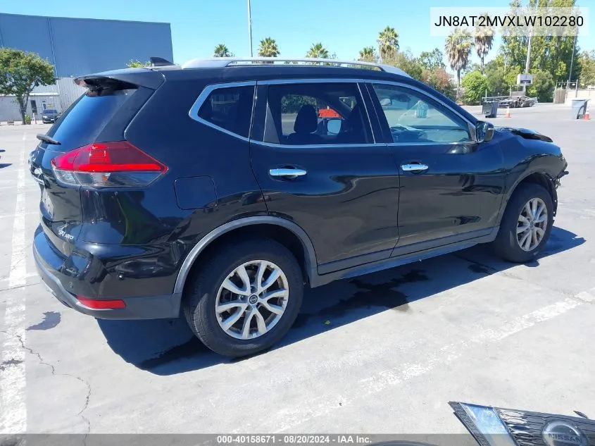 2020 Nissan Rogue Sv Intelligent Awd VIN: JN8AT2MVXLW102280 Lot: 40158671