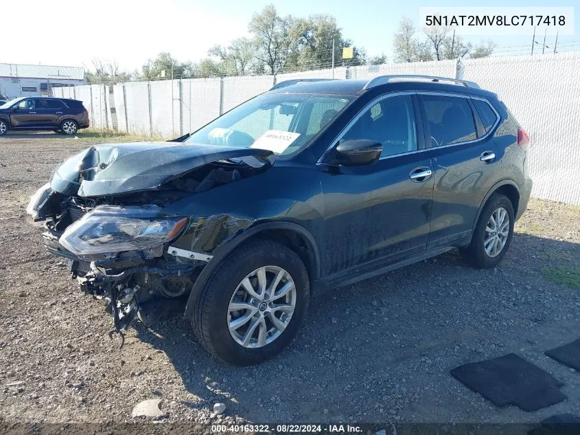 2020 Nissan Rogue Sv Intelligent Awd VIN: 5N1AT2MV8LC717418 Lot: 40163322