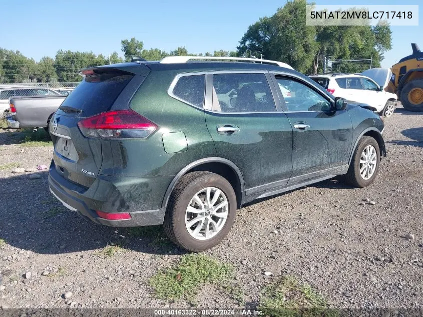 2020 Nissan Rogue Sv Intelligent Awd VIN: 5N1AT2MV8LC717418 Lot: 40163322