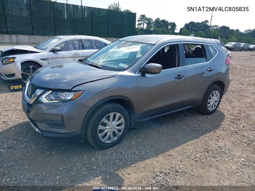 2020 Nissan Rogue S Intelligent Awd VIN: 5N1AT2MV4LC805835 Lot: 40189672