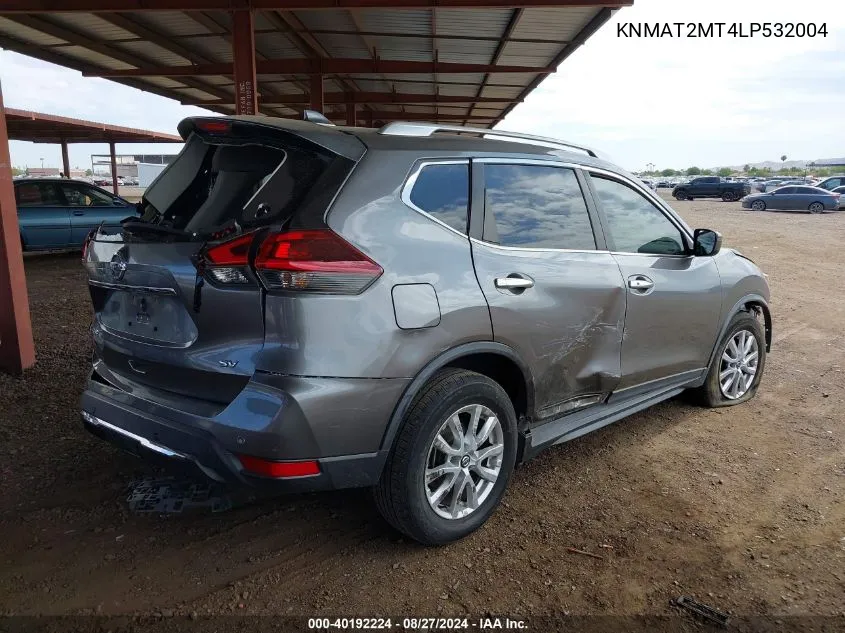 2020 Nissan Rogue Sv Fwd VIN: KNMAT2MT4LP532004 Lot: 40192224