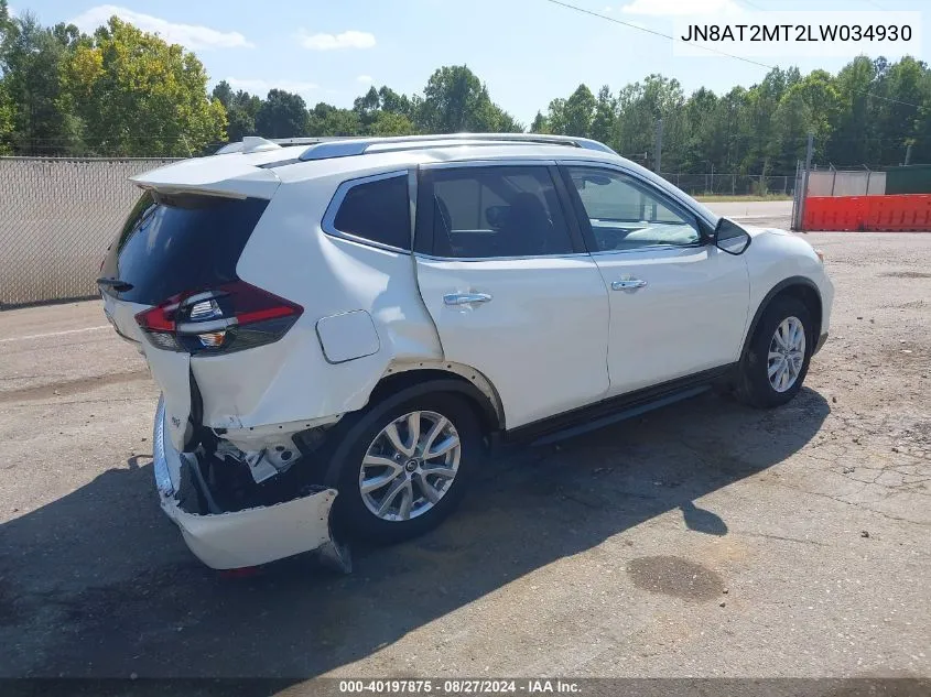 JN8AT2MT2LW034930 2020 Nissan Rogue Sv Fwd