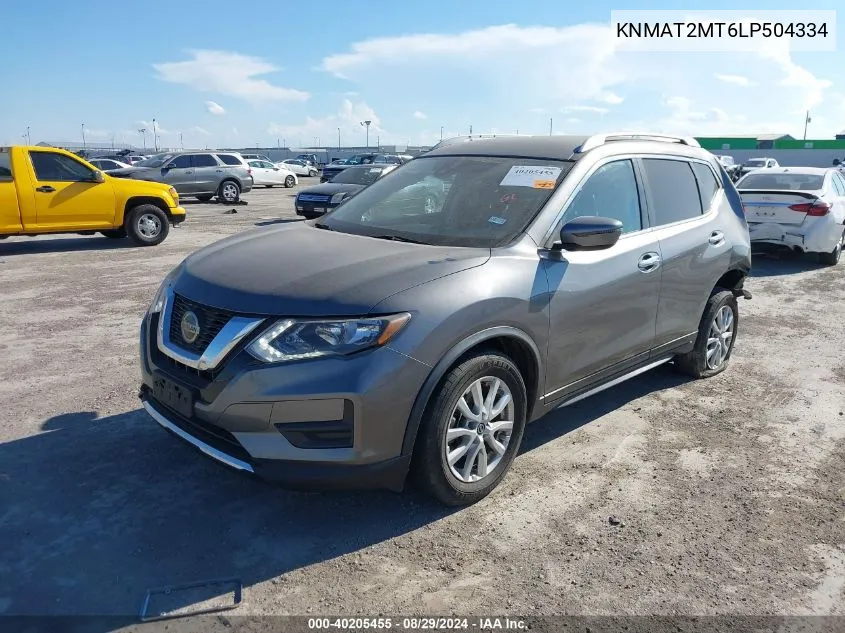 2020 Nissan Rogue Sv Fwd VIN: KNMAT2MT6LP504334 Lot: 40205455