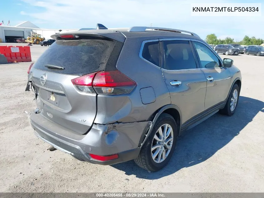 2020 Nissan Rogue Sv Fwd VIN: KNMAT2MT6LP504334 Lot: 40205455