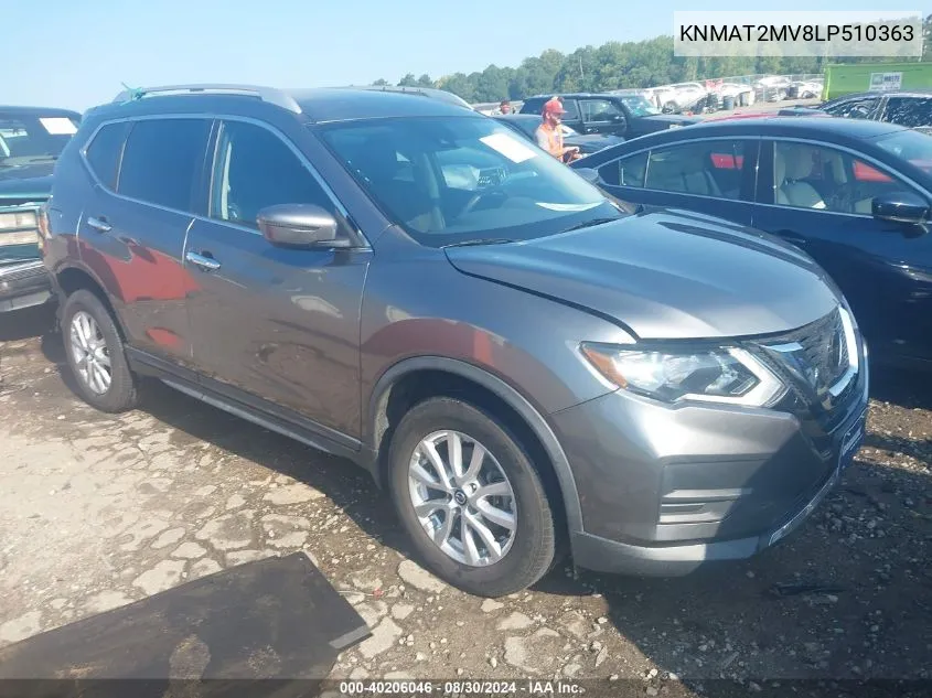 2020 Nissan Rogue S Intelligent Awd VIN: KNMAT2MV8LP510363 Lot: 40206046