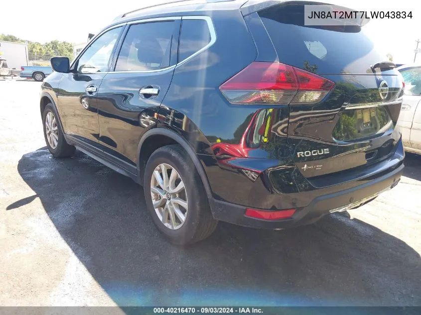 2020 Nissan Rogue Sv Fwd VIN: JN8AT2MT7LW043834 Lot: 40216470