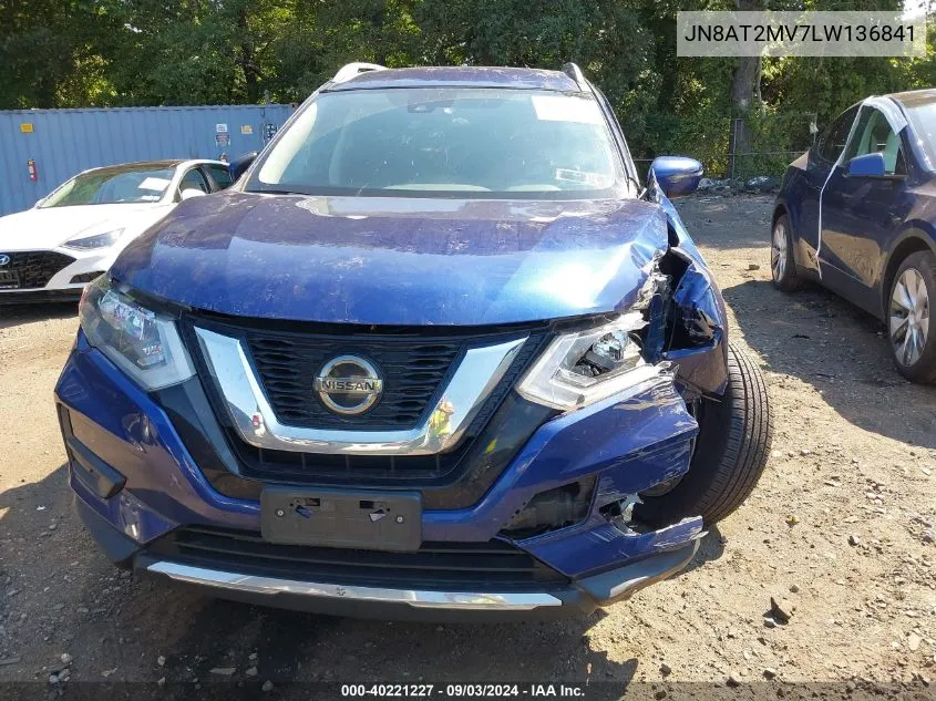 2020 Nissan Rogue S Intelligent Awd VIN: JN8AT2MV7LW136841 Lot: 40221227