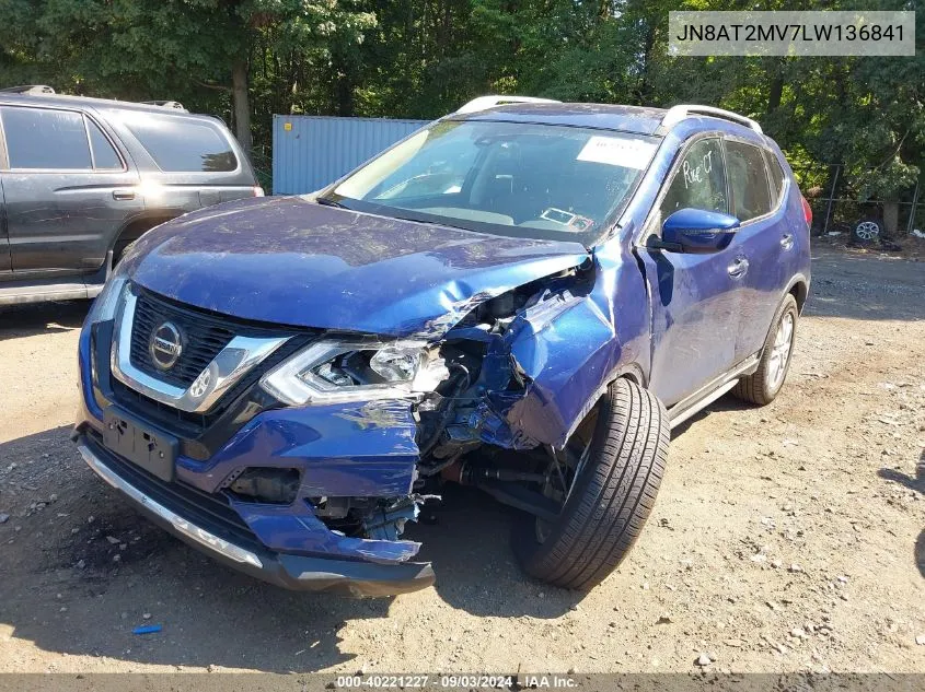 2020 Nissan Rogue S Intelligent Awd VIN: JN8AT2MV7LW136841 Lot: 40221227