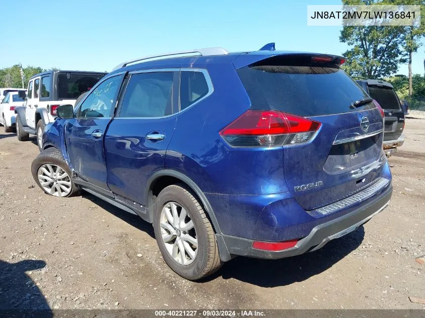 2020 Nissan Rogue S Intelligent Awd VIN: JN8AT2MV7LW136841 Lot: 40221227