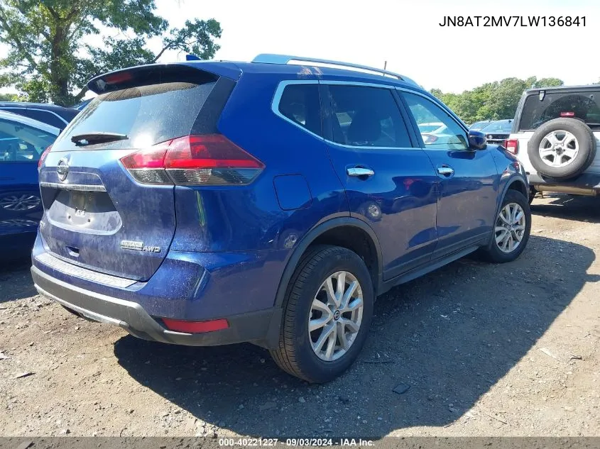 2020 Nissan Rogue S Intelligent Awd VIN: JN8AT2MV7LW136841 Lot: 40221227