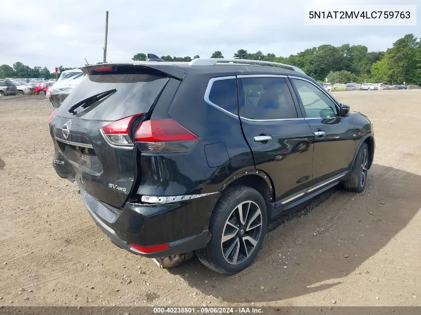 2020 Nissan Rogue S/Sl/Sv VIN: 5N1AT2MV4LC759763 Lot: 40238501