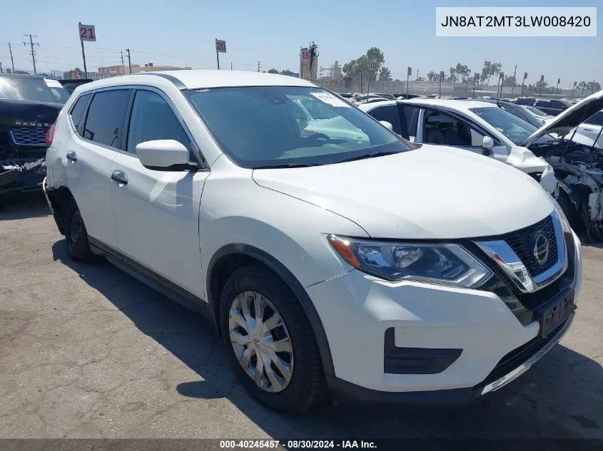 2020 Nissan Rogue S Fwd VIN: JN8AT2MT3LW008420 Lot: 40245457