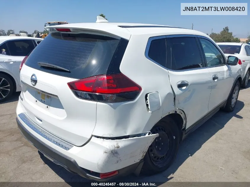 2020 Nissan Rogue S Fwd VIN: JN8AT2MT3LW008420 Lot: 40245457