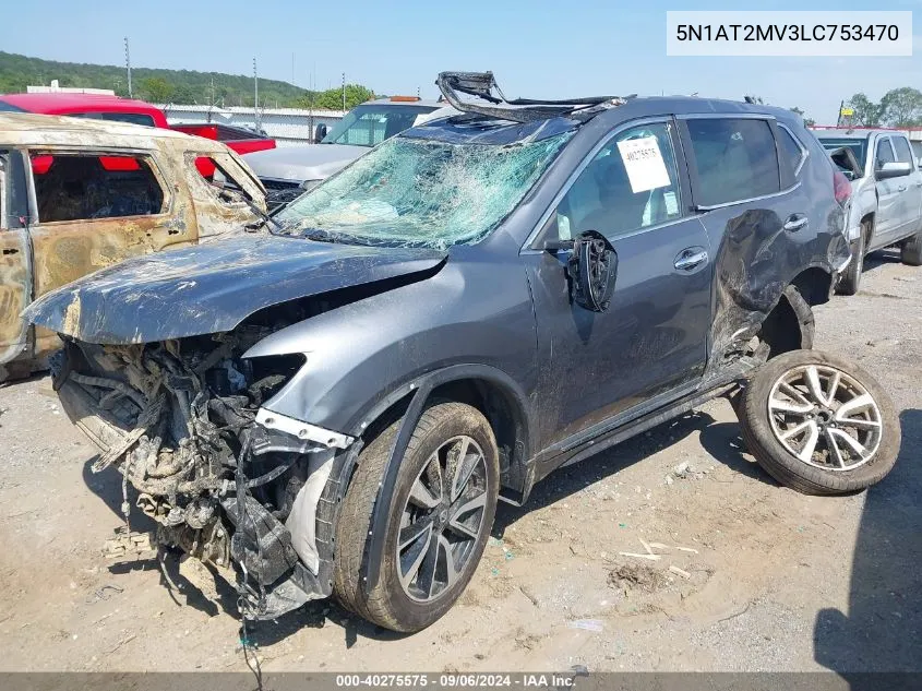 2020 Nissan Rogue Sl Intelligent Awd VIN: 5N1AT2MV3LC753470 Lot: 40275575