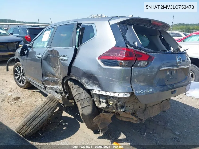 2020 Nissan Rogue Sl Intelligent Awd VIN: 5N1AT2MV3LC753470 Lot: 40275575