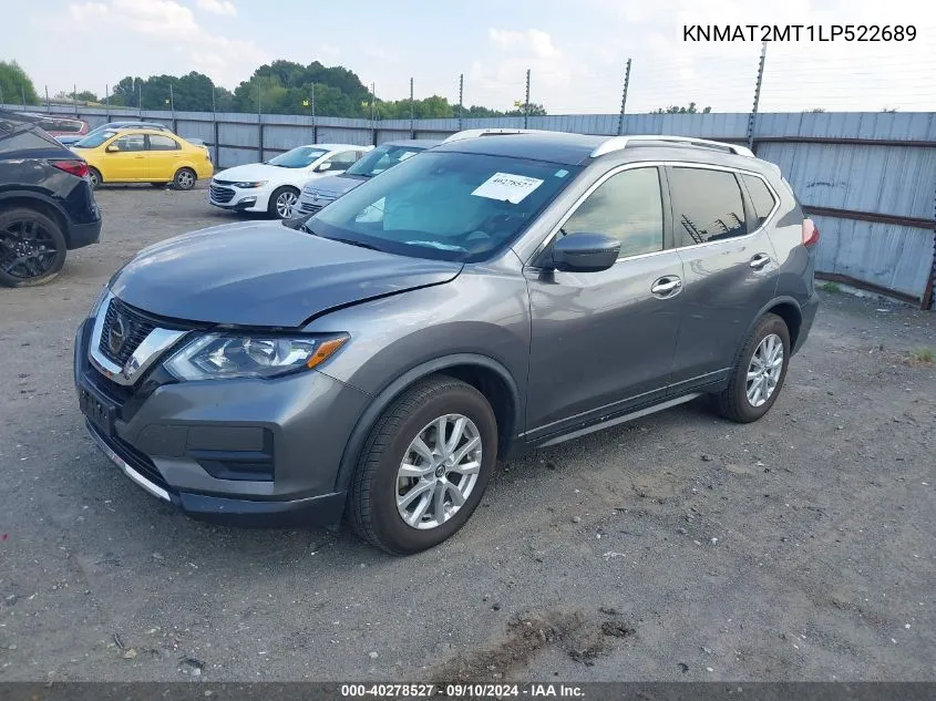 2020 Nissan Rogue Sv Fwd VIN: KNMAT2MT1LP522689 Lot: 40278527