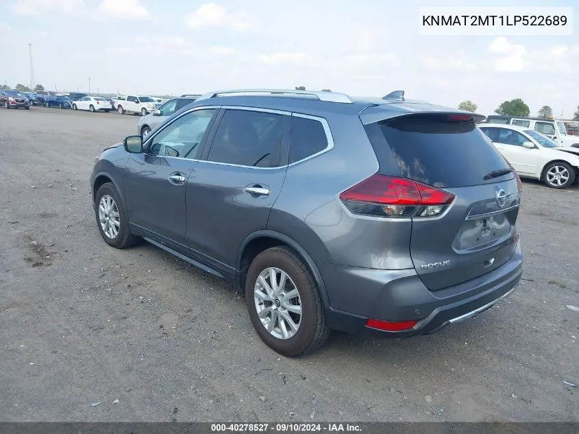 2020 Nissan Rogue Sv Fwd VIN: KNMAT2MT1LP522689 Lot: 40278527