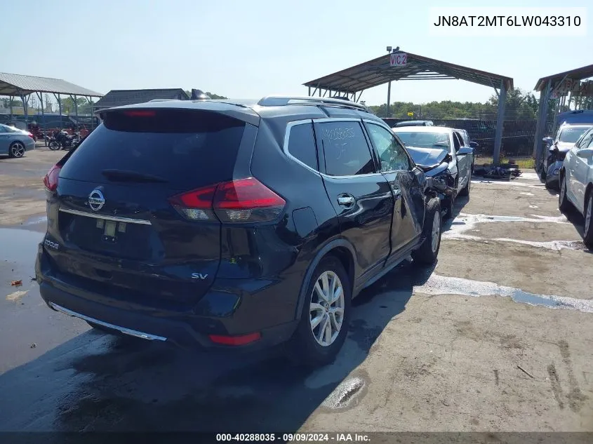 2020 Nissan Rogue Sv Fwd VIN: JN8AT2MT6LW043310 Lot: 40288035