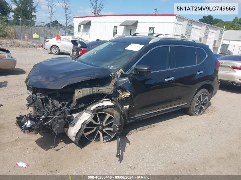 2020 Nissan Rogue Sl Intelligent Awd VIN: 5N1AT2MV9LC749665 Lot: 40288446