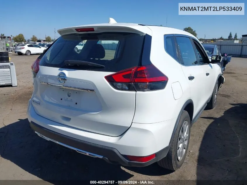 2020 Nissan Rogue S Fwd VIN: KNMAT2MT2LP533409 Lot: 40294757