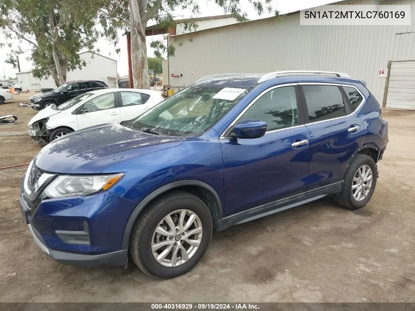 2020 Nissan Rogue Sv Fwd VIN: 5N1AT2MTXLC760169 Lot: 40316929