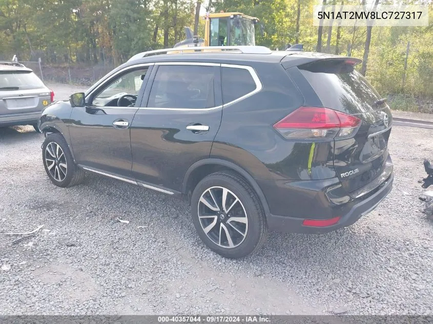 2020 Nissan Rogue Sl Intelligent Awd VIN: 5N1AT2MV8LC727317 Lot: 40357044