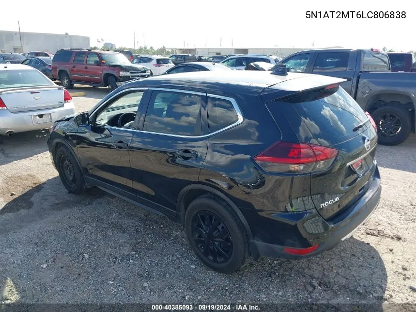 2020 Nissan Rogue S Fwd VIN: 5N1AT2MT6LC806838 Lot: 40385093