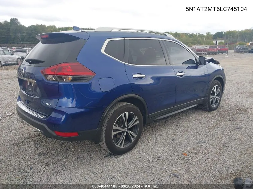 2020 Nissan Rogue S/Sl/Sv VIN: 5N1AT2MT6LC745104 Lot: 40441185