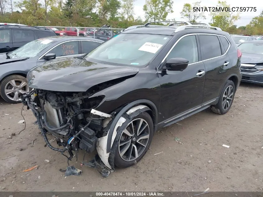 2020 Nissan Rogue S/Sl/Sv VIN: 5N1AT2MV0LC759775 Lot: 40478474