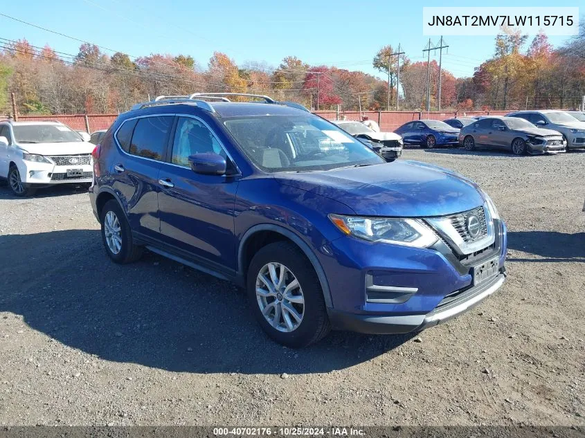 2020 Nissan Rogue Sv Intelligent Awd VIN: JN8AT2MV7LW115715 Lot: 40702176