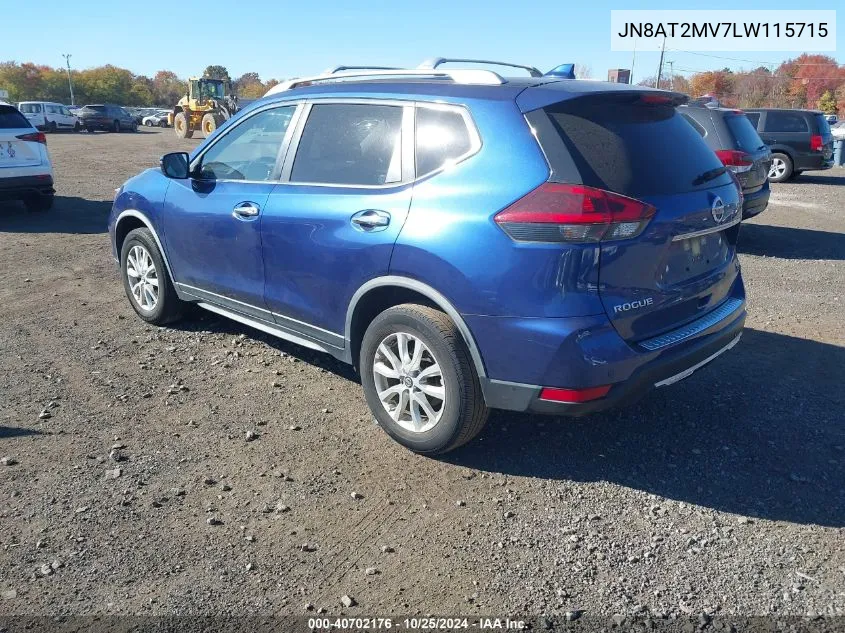 JN8AT2MV7LW115715 2020 Nissan Rogue Sv Intelligent Awd