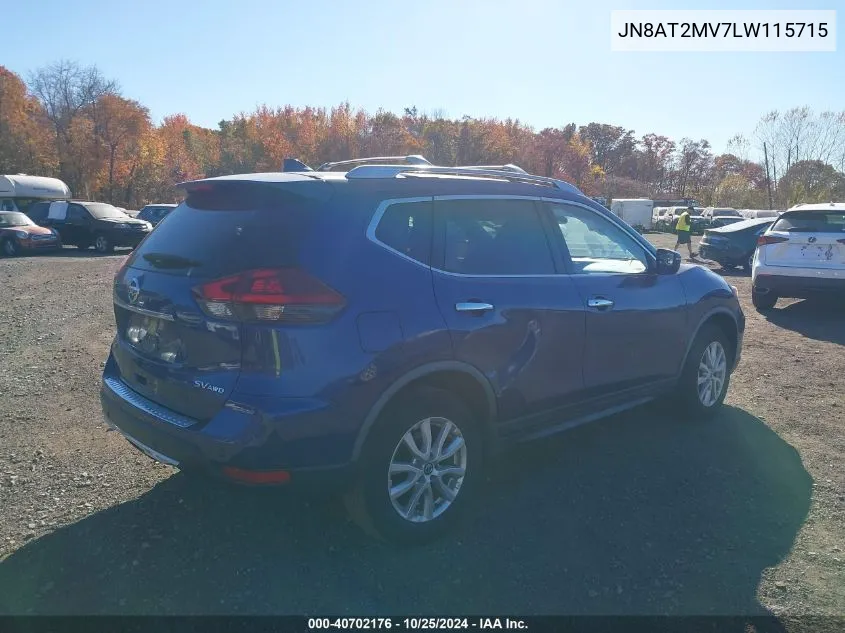 2020 Nissan Rogue Sv Intelligent Awd VIN: JN8AT2MV7LW115715 Lot: 40702176