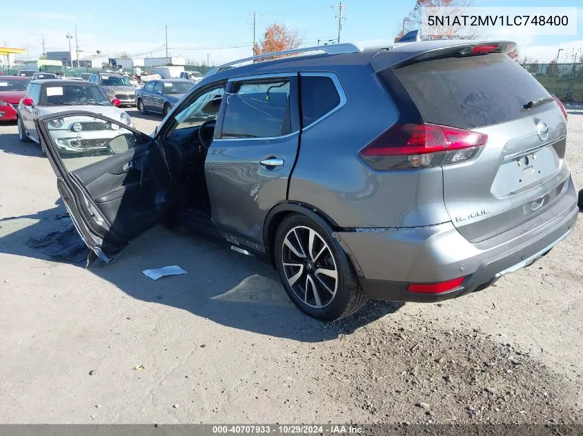 2020 Nissan Rogue Sl Intelligent Awd VIN: 5N1AT2MV1LC748400 Lot: 40707933