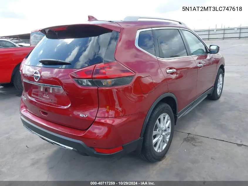 2020 Nissan Rogue Sv Fwd VIN: 5N1AT2MT3LC747618 Lot: 40717259