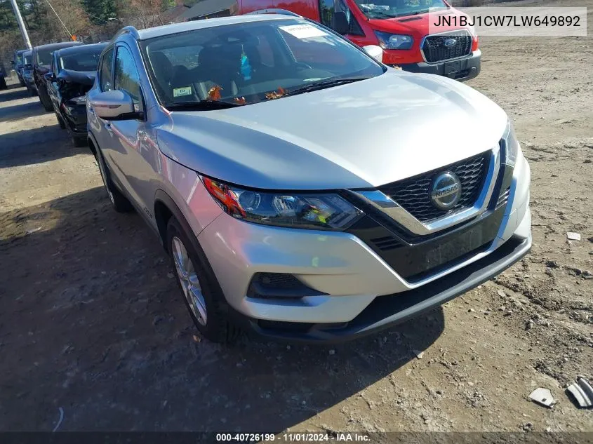 2020 Nissan Rogue Sport Sv Awd Xtronic Cvt VIN: JN1BJ1CW7LW649892 Lot: 40726199