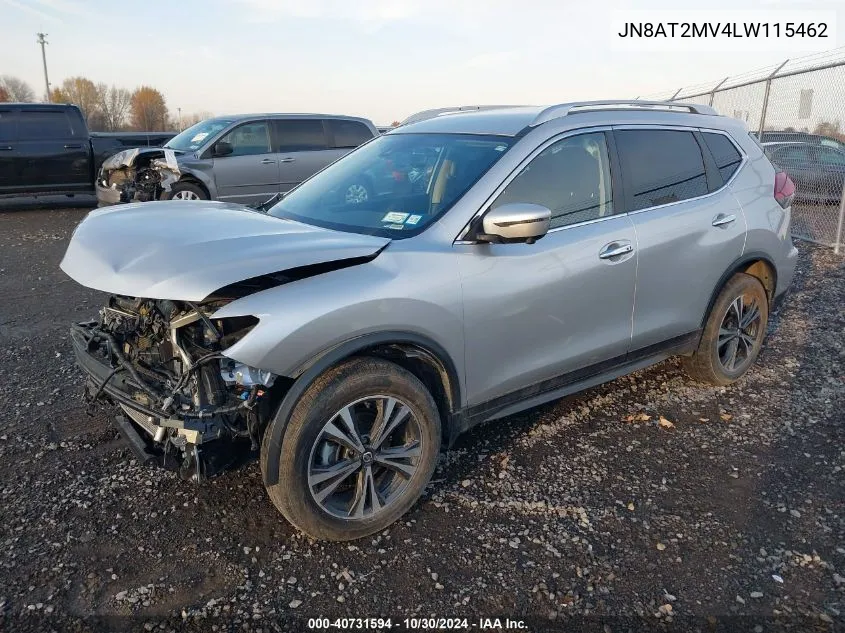 2020 Nissan Rogue Sv Intelligent Awd VIN: JN8AT2MV4LW115462 Lot: 40731594