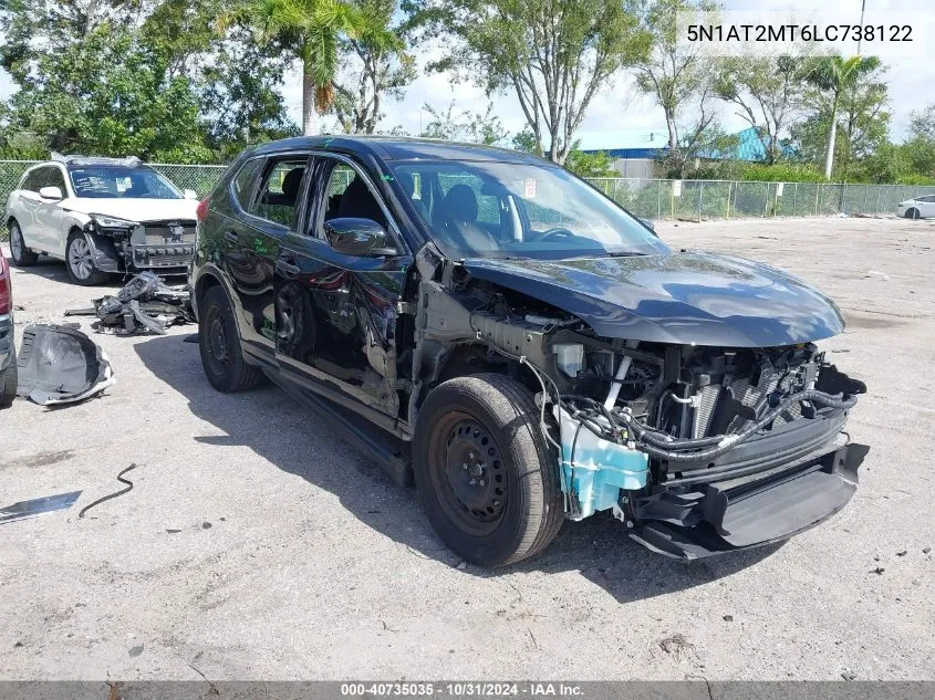 2020 Nissan Rogue S Fwd VIN: 5N1AT2MT6LC738122 Lot: 40735035