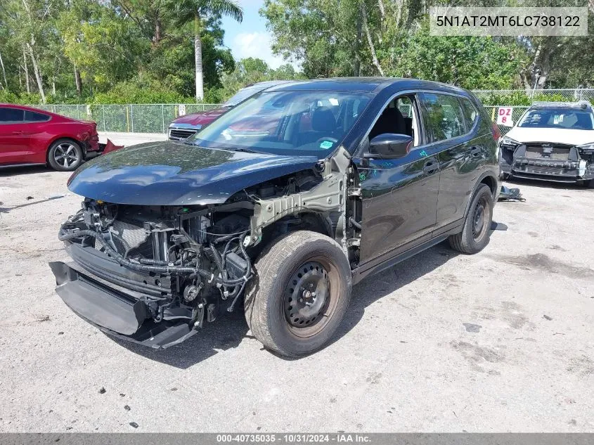 2020 Nissan Rogue S Fwd VIN: 5N1AT2MT6LC738122 Lot: 40735035