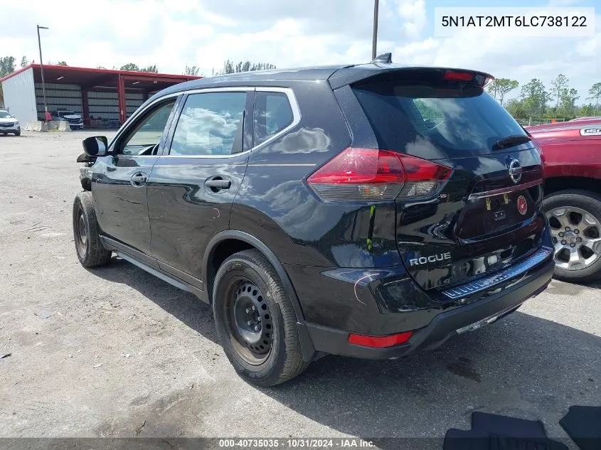 2020 Nissan Rogue S Fwd VIN: 5N1AT2MT6LC738122 Lot: 40735035