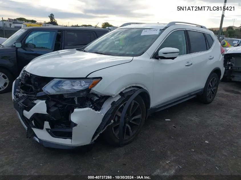 2020 Nissan Rogue Sl Fwd VIN: 5N1AT2MT7LC815421 Lot: 40737268