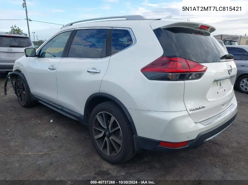 2020 Nissan Rogue Sl Fwd VIN: 5N1AT2MT7LC815421 Lot: 40737268