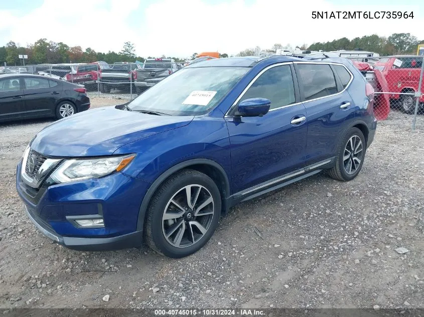 2020 Nissan Rogue Sl Fwd VIN: 5N1AT2MT6LC735964 Lot: 40745015