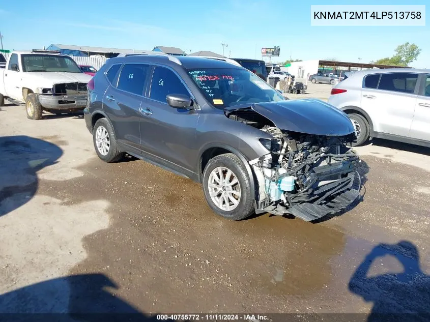 2020 Nissan Rogue Sv Fwd VIN: KNMAT2MT4LP513758 Lot: 40755772