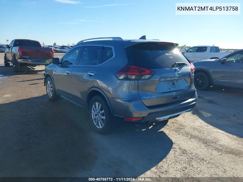 2020 Nissan Rogue Sv Fwd VIN: KNMAT2MT4LP513758 Lot: 40755772